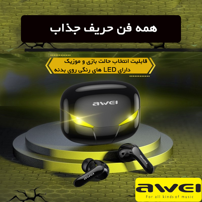هدفون بلوتوثی اوی T35 با نویز کنسلینگ فعال (ANC)، درگاه شارژ USB Type-C، دارای نمایشگر روی محفظه شارژ، مقاوم در برابر رطوبت و عرق