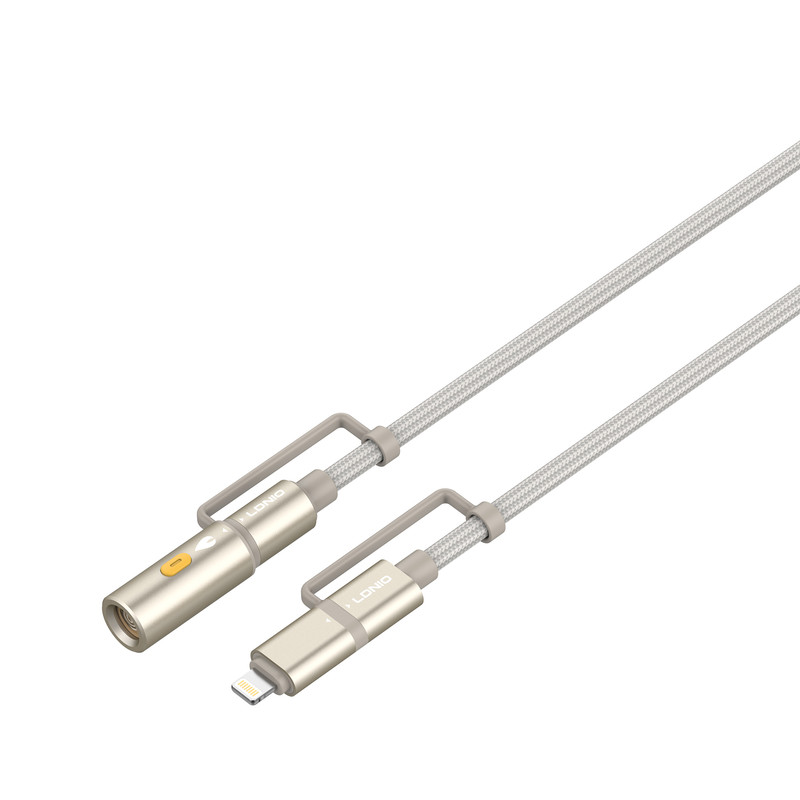 کابل تبدیل USB-C به لایتنینگ/USB-C الدینیو مدل LC20 طول 1.2 متر