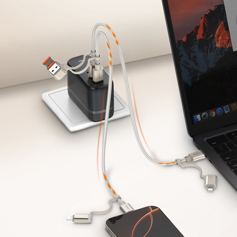 کابل تبدیل USB-C به لایتنینگ / USB الدینیو مدل Lc16 طول 1.2 متر