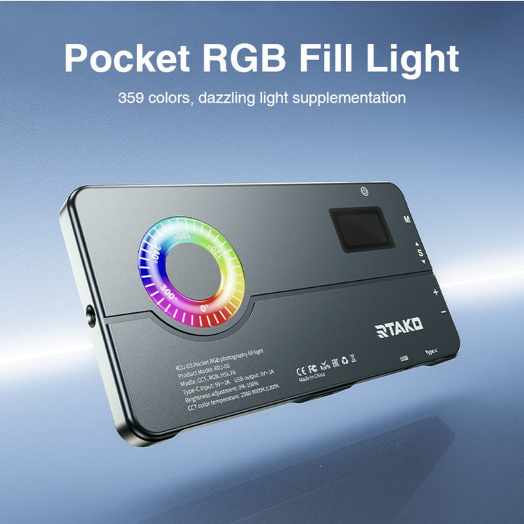 نور ثابت ال ای دی رتاکو مدل Pocket RGB RDJ-03