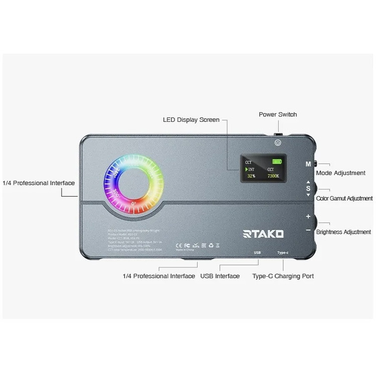 نور ثابت ال ای دی رتاکو مدل Pocket RGB RDJ-03