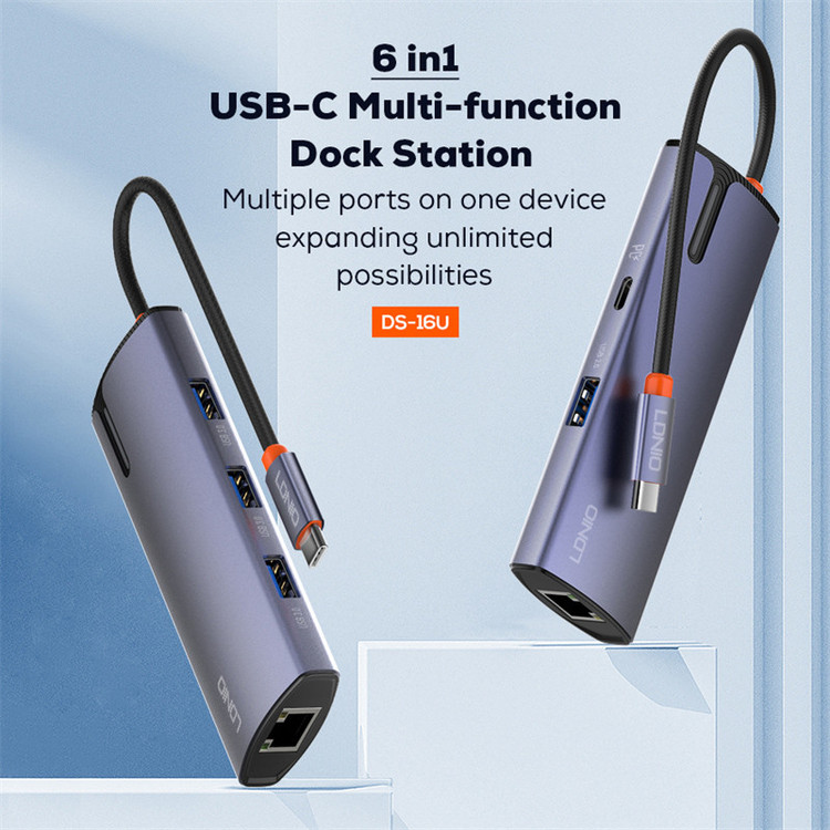 هاب 6 پورت USB-C الدنیو مدل DS-16U
