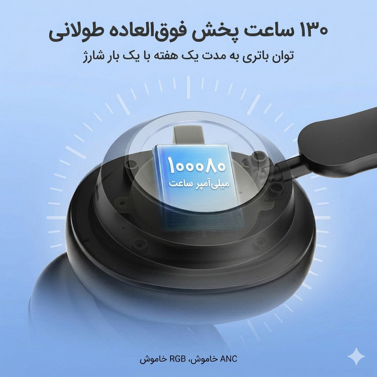 هدست بلوتوثی الدینیو مدل H01 ANC RGB