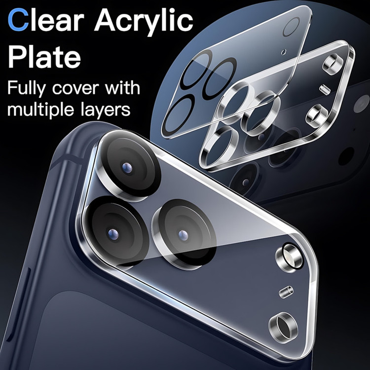 محافظ لنز دوربین شیشهای لیتو مدل CrystalCam مناسب برای گوشی موبایل اپل iPhone 17 Pro Max