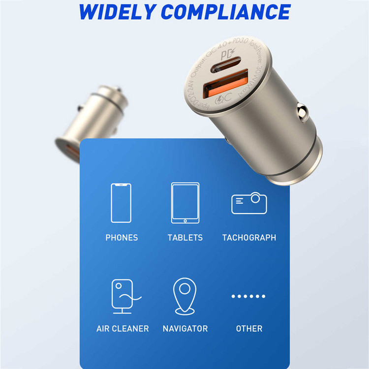 شارژر فندکی الدینیو مدل C506Q به همراه کابل تبدیل microUSB